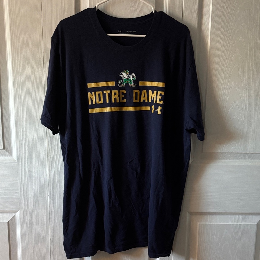 Under Armour Navy and Gold Notre Dame Tee